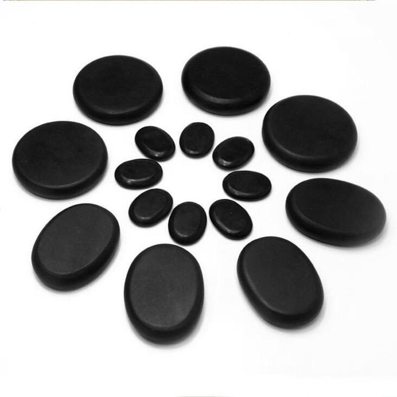 Health energy stone volcanic hot stone heating box SPA essential oil volcano massage artifact massage stone set 16 pieces