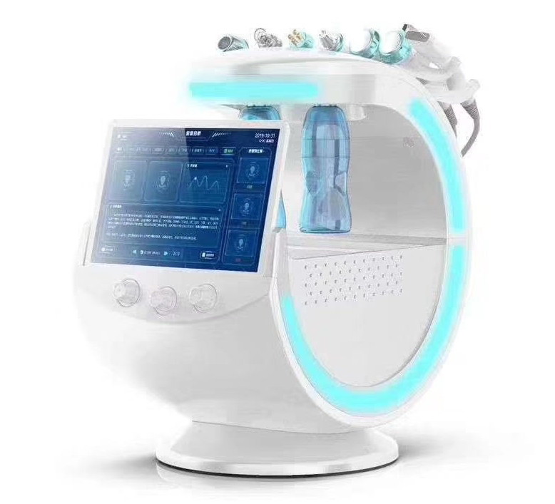 Super Operation trends intelligent ice blue microdermabrasion hydro-facial machine skin peeling with skin scanner analyzer 