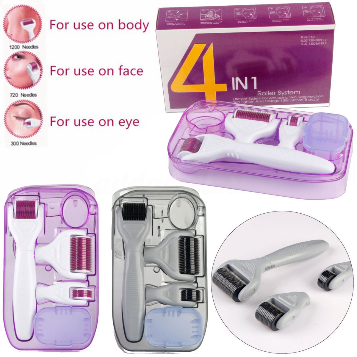 2021 Amazon hot selling micro needle derma roller 6pc sets, Manual micro needle,face and skin care machine