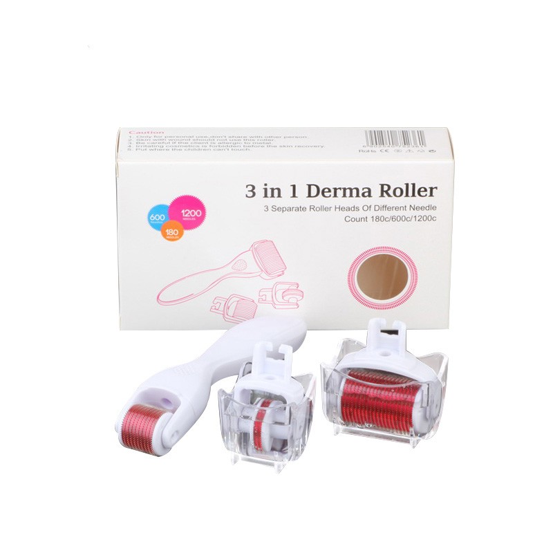 3 in 1 Derma Roller Cosmetic Needling Instrument For Face,540 Titanium Micro Needle - Includes Free Storage Case 