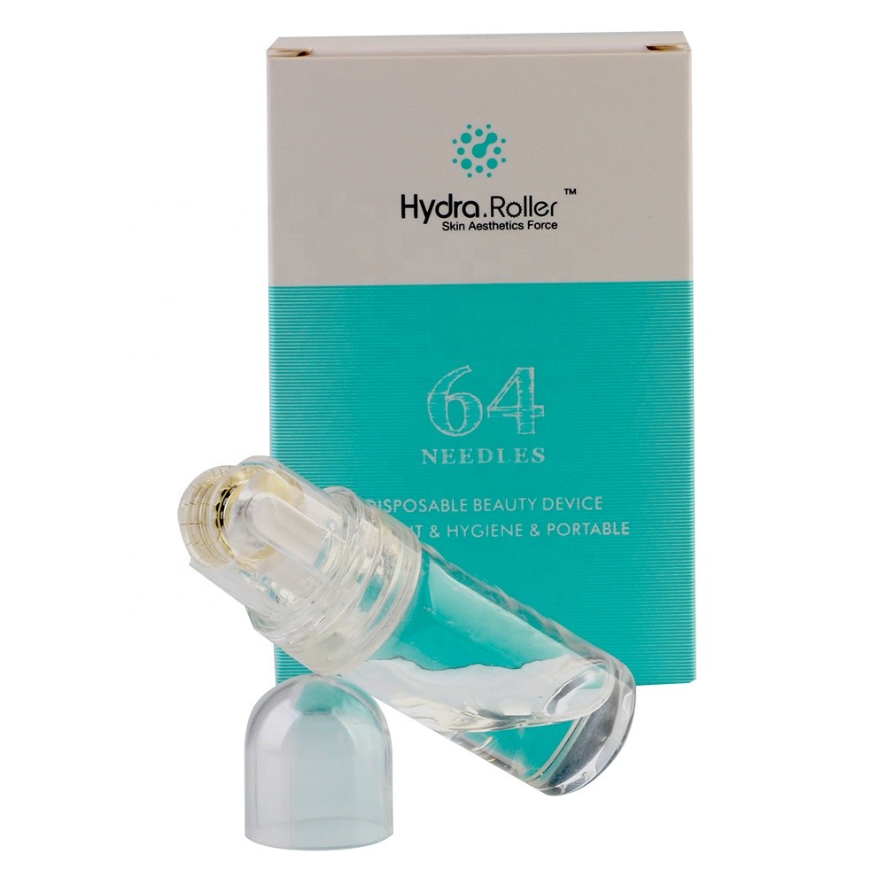 64 Gold Tips Hydra Microneedle Titanium Derma Roller for Hyaluronic Acid CE Approved