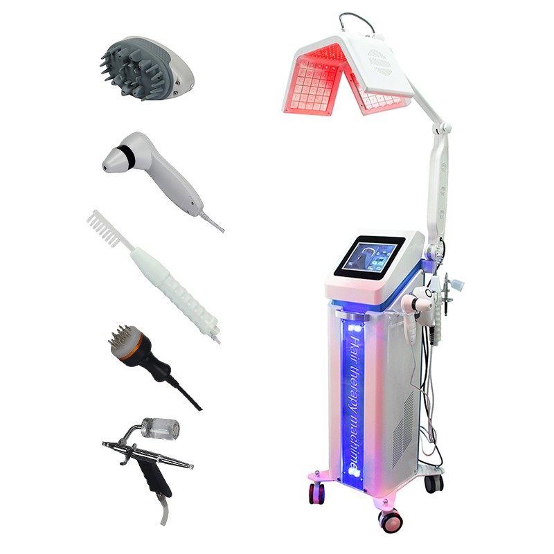 Low Level Laser Therapy LLLT Diode 650nm Hair Loss Treat Regrowth With Hair Analyzer Faster Growing Laser Hair Growth Machine